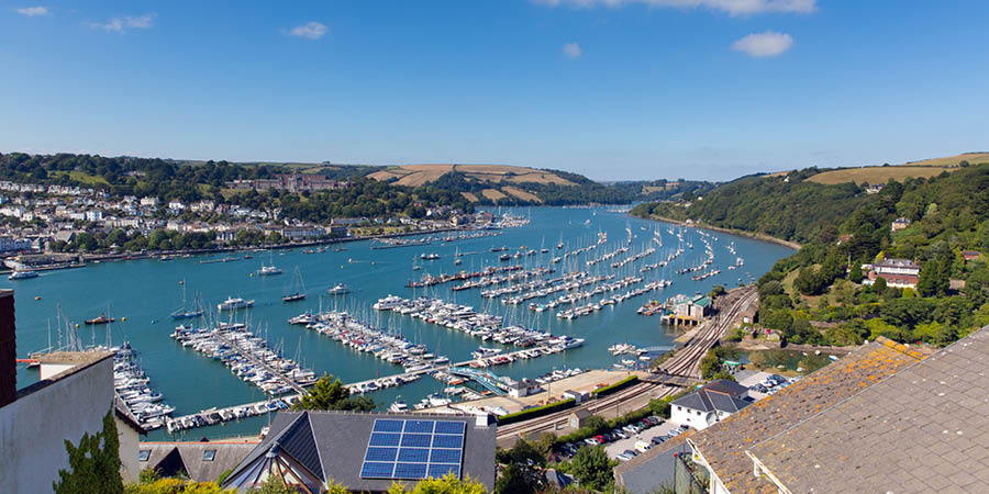 Sailing along the South Devon coastline