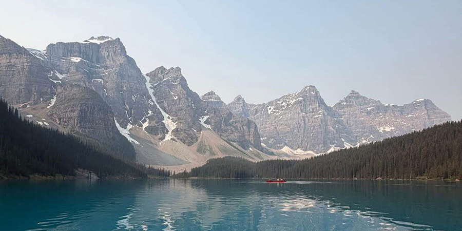 A view of Lake Louise from Angie’s kayak. 